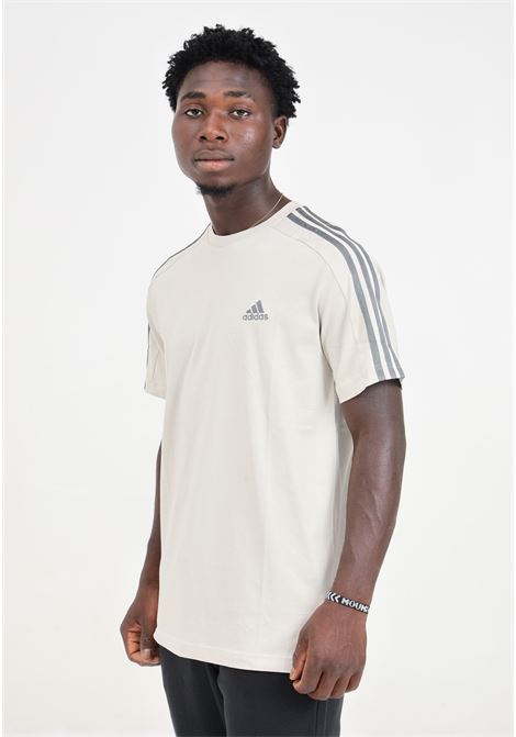 T-shirt a manica corta Train Essentials 3-Stripes grigia da uomo ADIDAS PERFORMANCE | IY9123.